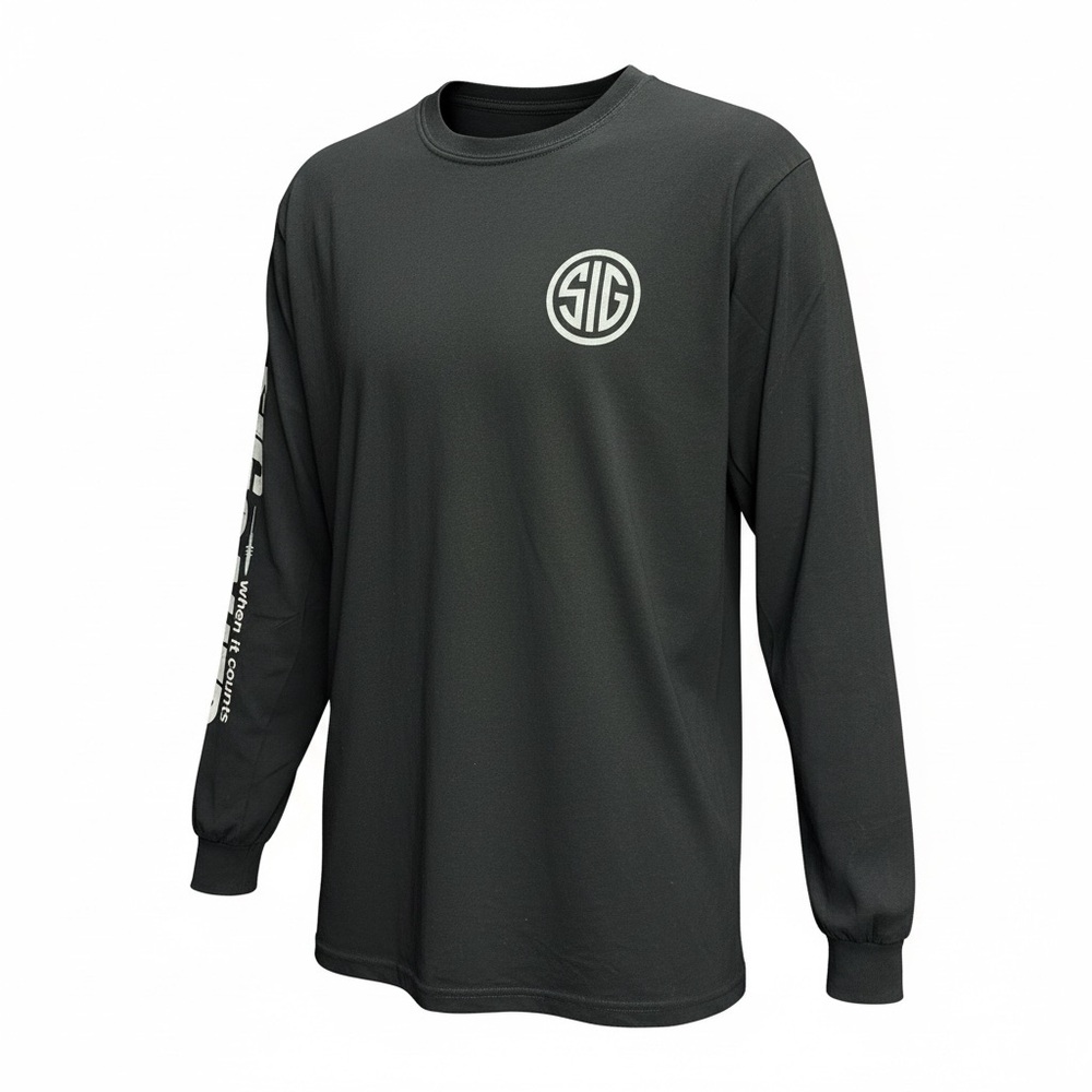 SIG SAUER Black Long-Sleeve Crewneck Shirt 2XL